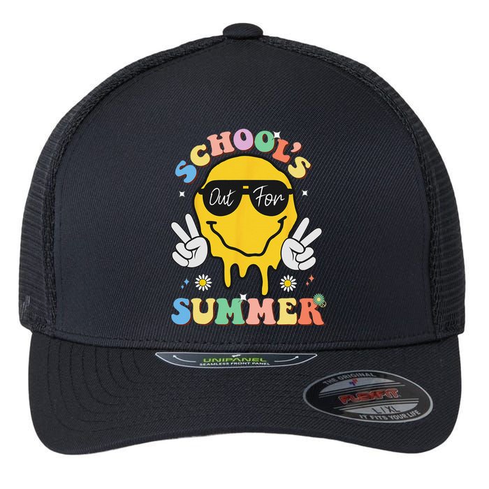 Last Day Of School Schools Out For Summer Teacher Flexfit Unipanel Trucker Cap