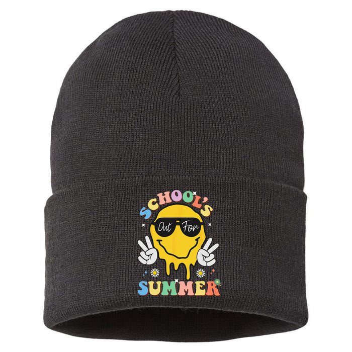 Last Day Of School Schools Out For Summer Teacher Sustainable Knit Beanie