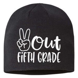 Last Day Of School Peace Out Fifth 5th Grade Teacher Kids Sustainable Beanie