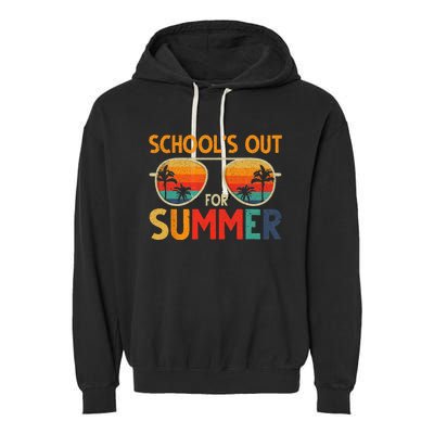 Last Day Of School Retro Schools Out For Summer Teacher Garment-Dyed Fleece Hoodie