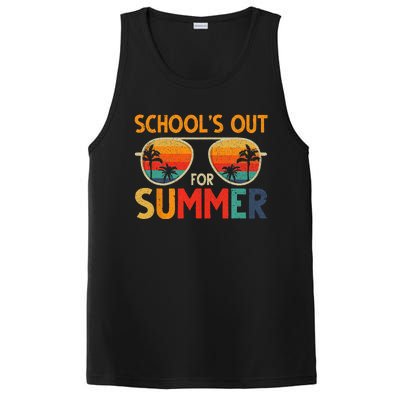 Last Day Of School Retro Schools Out For Summer Teacher PosiCharge Competitor Tank