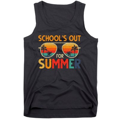 Last Day Of School Retro Schools Out For Summer Teacher Tank Top