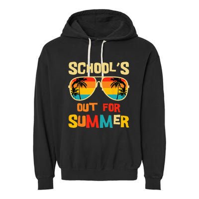 Last Day Of School Retro Schools Out For Summer Teacher Garment-Dyed Fleece Hoodie