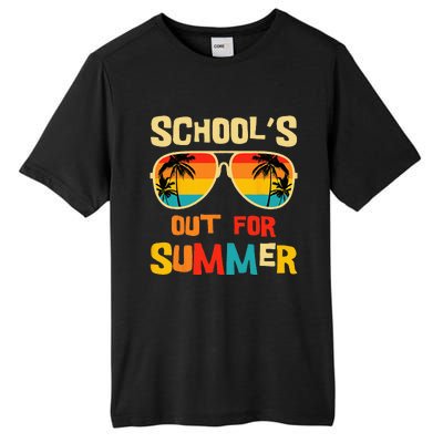 Last Day Of School Retro Schools Out For Summer Teacher Tall Fusion ChromaSoft Performance T-Shirt