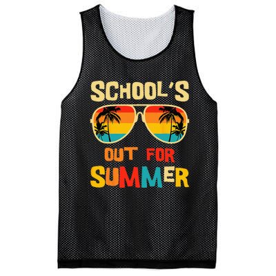 Last Day Of School Retro Schools Out For Summer Teacher Mesh Reversible Basketball Jersey Tank