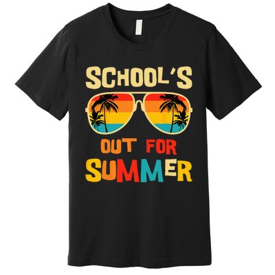 Last Day Of School Retro Schools Out For Summer Teacher Premium T-Shirt