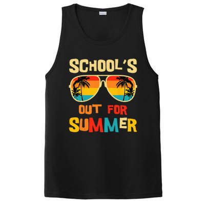 Last Day Of School Retro Schools Out For Summer Teacher PosiCharge Competitor Tank