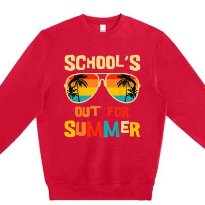 Last Day Of School Retro Schools Out For Summer Teacher Premium Crewneck Sweatshirt