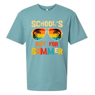 Last Day Of School Retro Schools Out For Summer Teacher Sueded Cloud Jersey T-Shirt