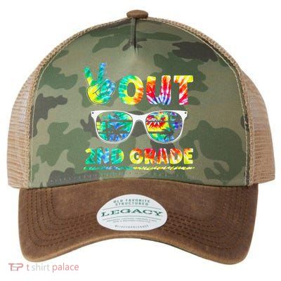 Last Day of School Peace Out 2nd Grade Teachers Legacy Tie Dye Trucker Hat