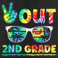 Last Day of School Peace Out 2nd Grade Teachers 7 Panel Mesh Trucker Snapback Hat