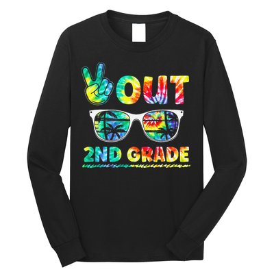 Last Day of School Peace Out 2nd Grade Teachers Long Sleeve Shirt