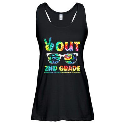 Last Day of School Peace Out 2nd Grade Teachers Ladies Essential Flowy Tank