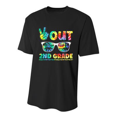 Last Day of School Peace Out 2nd Grade Teachers Youth Performance Sprint T-Shirt