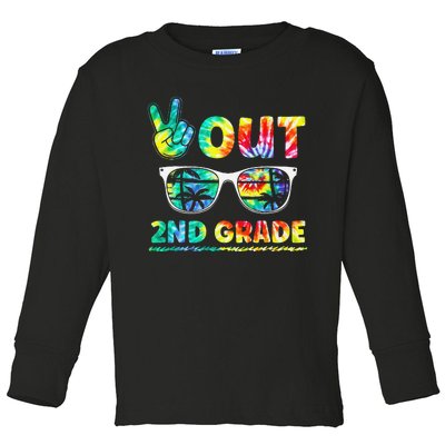 Last Day of School Peace Out 2nd Grade Teachers Toddler Long Sleeve Shirt