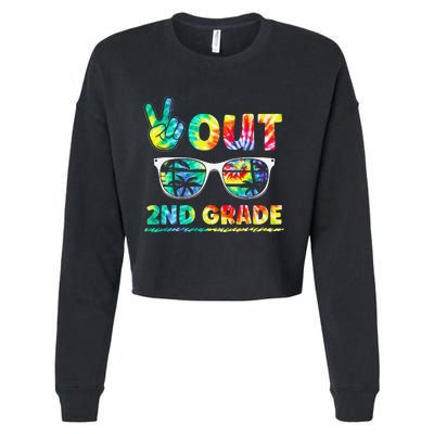 Last Day of School Peace Out 2nd Grade Teachers Cropped Pullover Crew