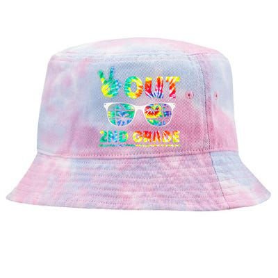 Last Day of School Peace Out 2nd Grade Teachers Tie-Dyed Bucket Hat