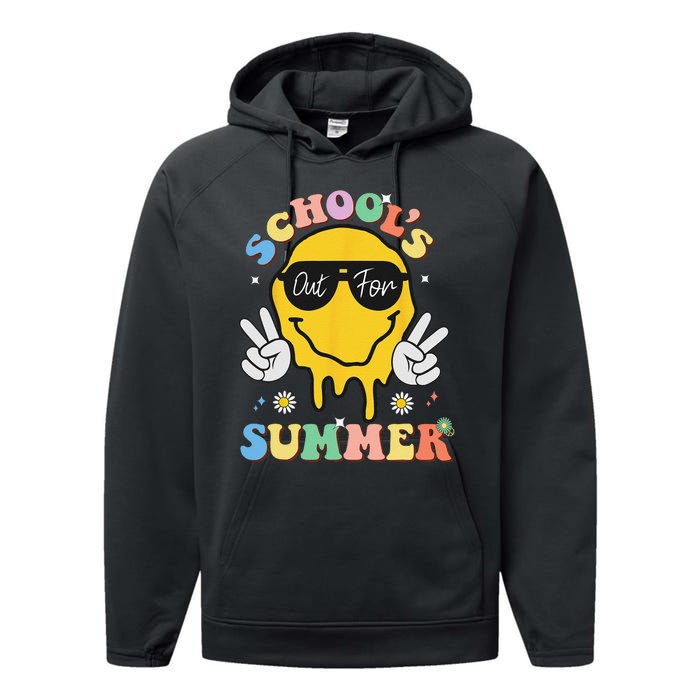 Last Day Of School Schools Out For Summer Teacher Performance Fleece Hoodie