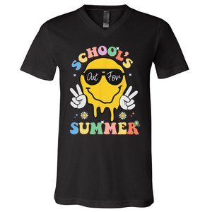 Last Day Of School Schools Out For Summer Teacher V-Neck T-Shirt