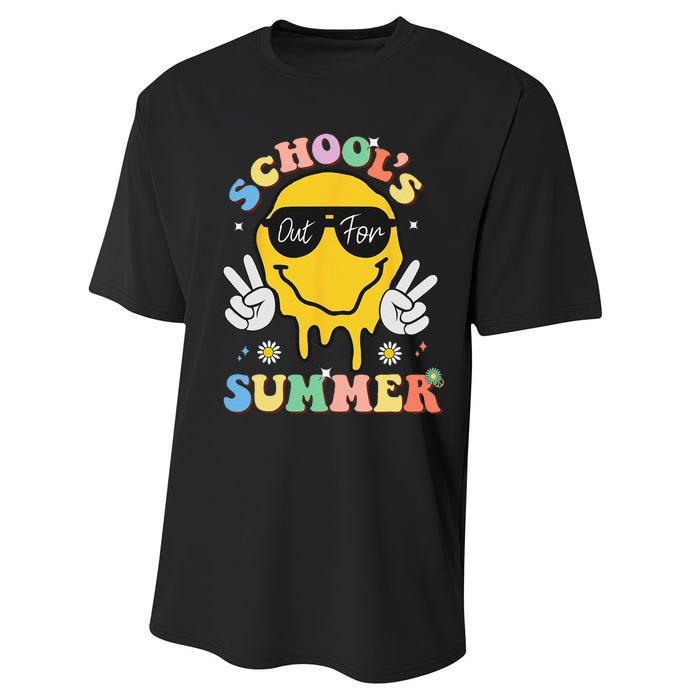 Last Day Of School Schools Out For Summer Teacher Performance Sprint T-Shirt