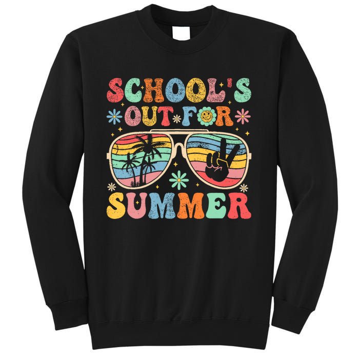 Last Day Of School Groovy SchoolS Out For Summer Teacher Sweatshirt