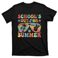 Last Day Of School Groovy SchoolS Out For Summer Teacher T-Shirt