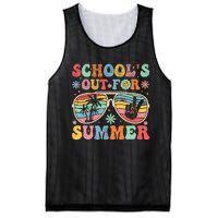 Last Day Of School Groovy SchoolS Out For Summer Teacher Mesh Reversible Basketball Jersey Tank