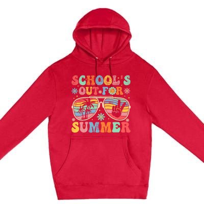 Last Day Of School Groovy SchoolS Out For Summer Teacher Premium Pullover Hoodie