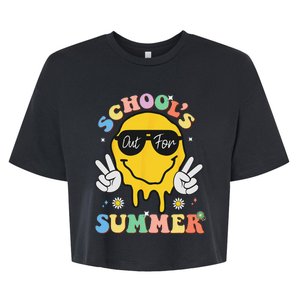 Last Day Of School Schools Out For Summer Teacher Bella+Canvas Jersey Crop Tee