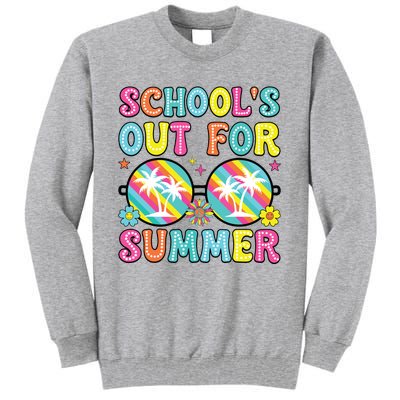 Last Day Of School Graduation Groovy Schools Out For Summer Tall Sweatshirt