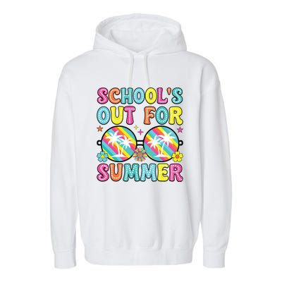 Last Day Of School Graduation Groovy Schools Out For Summer Garment-Dyed Fleece Hoodie