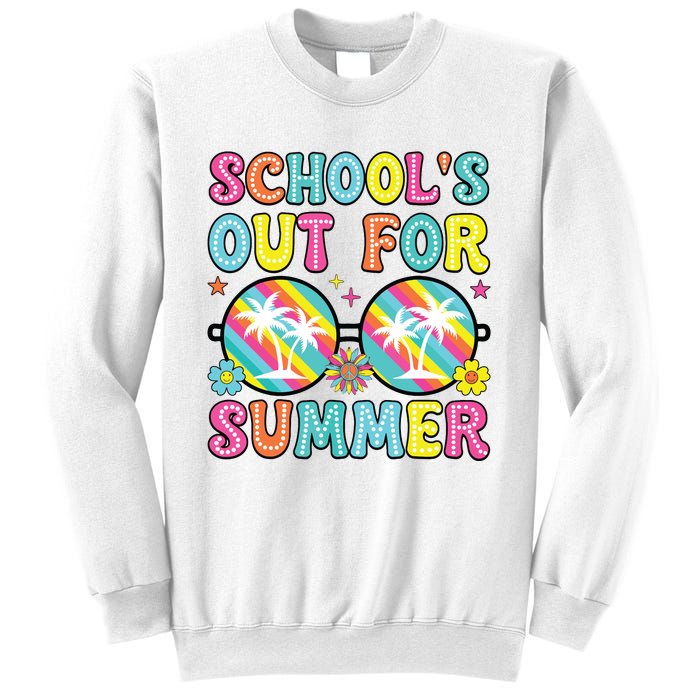 Last Day Of School Graduation Groovy Schools Out For Summer Sweatshirt