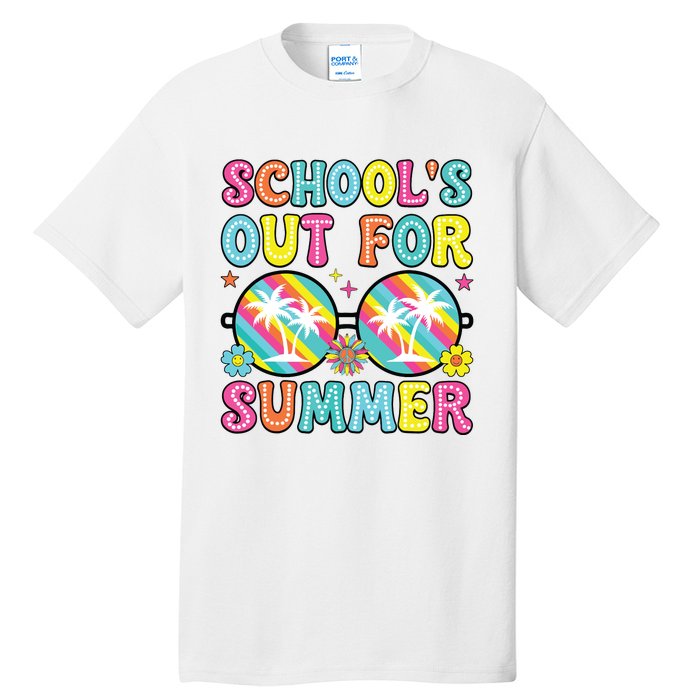 Last Day Of School Graduation Groovy Schools Out For Summer Tall T-Shirt