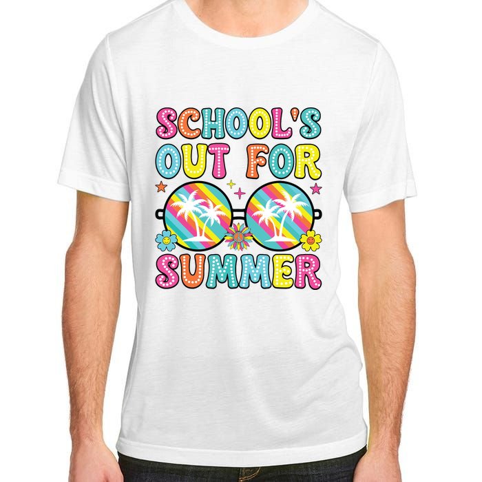 Last Day Of School Graduation Groovy Schools Out For Summer Adult ChromaSoft Performance T-Shirt