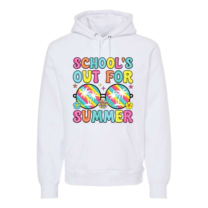 Last Day Of School Graduation Groovy Schools Out For Summer Premium Hoodie