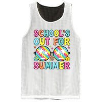 Last Day Of School Graduation Groovy Schools Out For Summer Mesh Reversible Basketball Jersey Tank