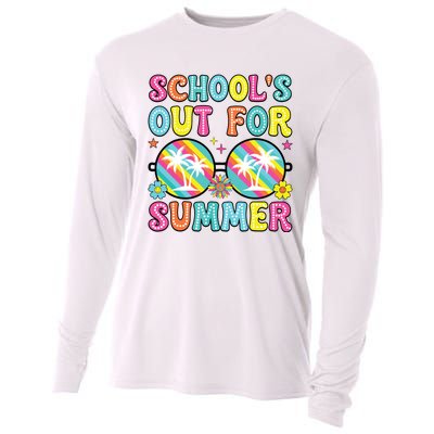 Last Day Of School Graduation Groovy Schools Out For Summer Cooling Performance Long Sleeve Crew