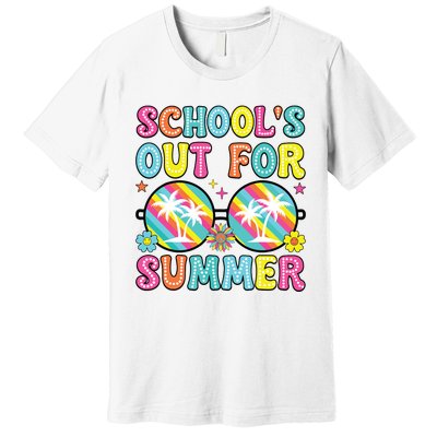 Last Day Of School Graduation Groovy Schools Out For Summer Premium T-Shirt