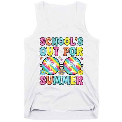 Last Day Of School Graduation Groovy Schools Out For Summer Tank Top