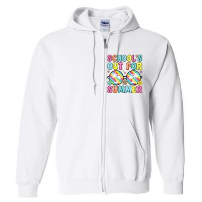 Last Day Of School Graduation Groovy Schools Out For Summer Full Zip Hoodie