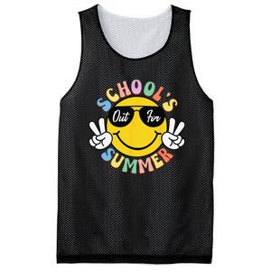 Last Day Of School Graduation Groovy Schools Out For Summer Mesh Reversible Basketball Jersey Tank