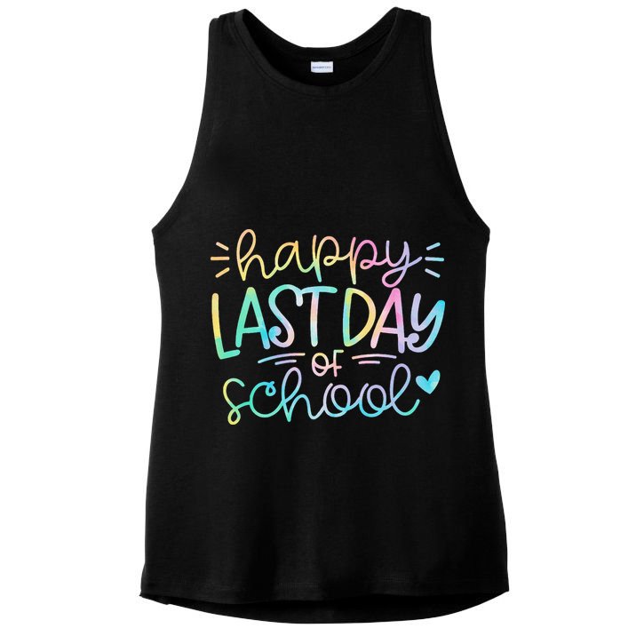 Last Day of School Tie Dye School Graduation Gifts Ladies PosiCharge Tri-Blend Wicking Tank