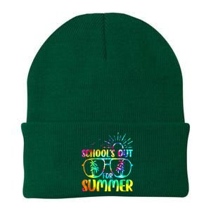 Last Day Of School Schools Out Summer Teacher Tie Dye Knit Cap Winter Beanie