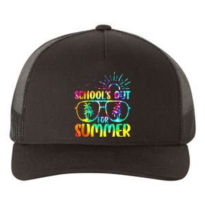 Last Day Of School Schools Out Summer Teacher Tie Dye Yupoong Adult 5-Panel Trucker Hat