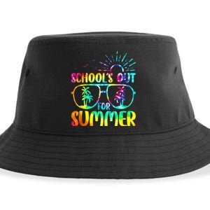 Last Day Of School Schools Out Summer Teacher Tie Dye Sustainable Bucket Hat