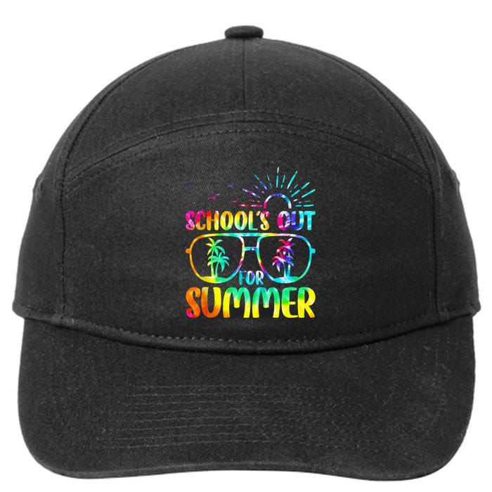 Last Day Of School Schools Out Summer Teacher Tie Dye 7-Panel Snapback Hat