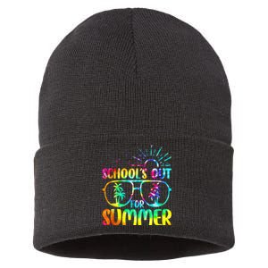 Last Day Of School Schools Out Summer Teacher Tie Dye Sustainable Knit Beanie