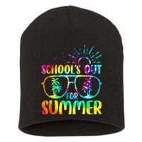 Last Day Of School Schools Out Summer Teacher Tie Dye Short Acrylic Beanie