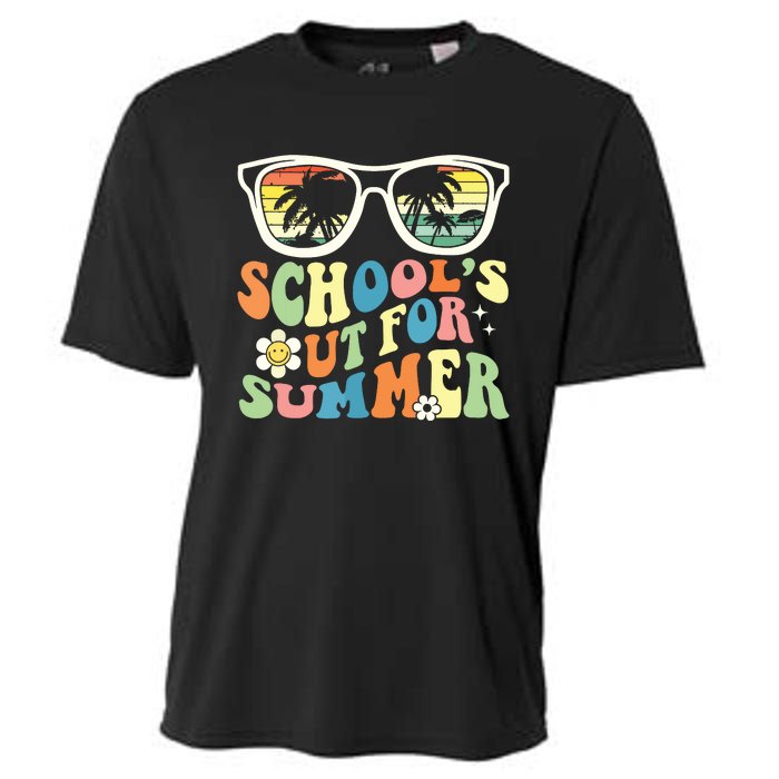 Last Day Of School Graduation Groovy Schools Out For Summer Cooling Performance Crew T-Shirt