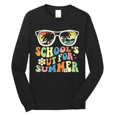 Last Day Of School Graduation Groovy Schools Out For Summer Long Sleeve Shirt